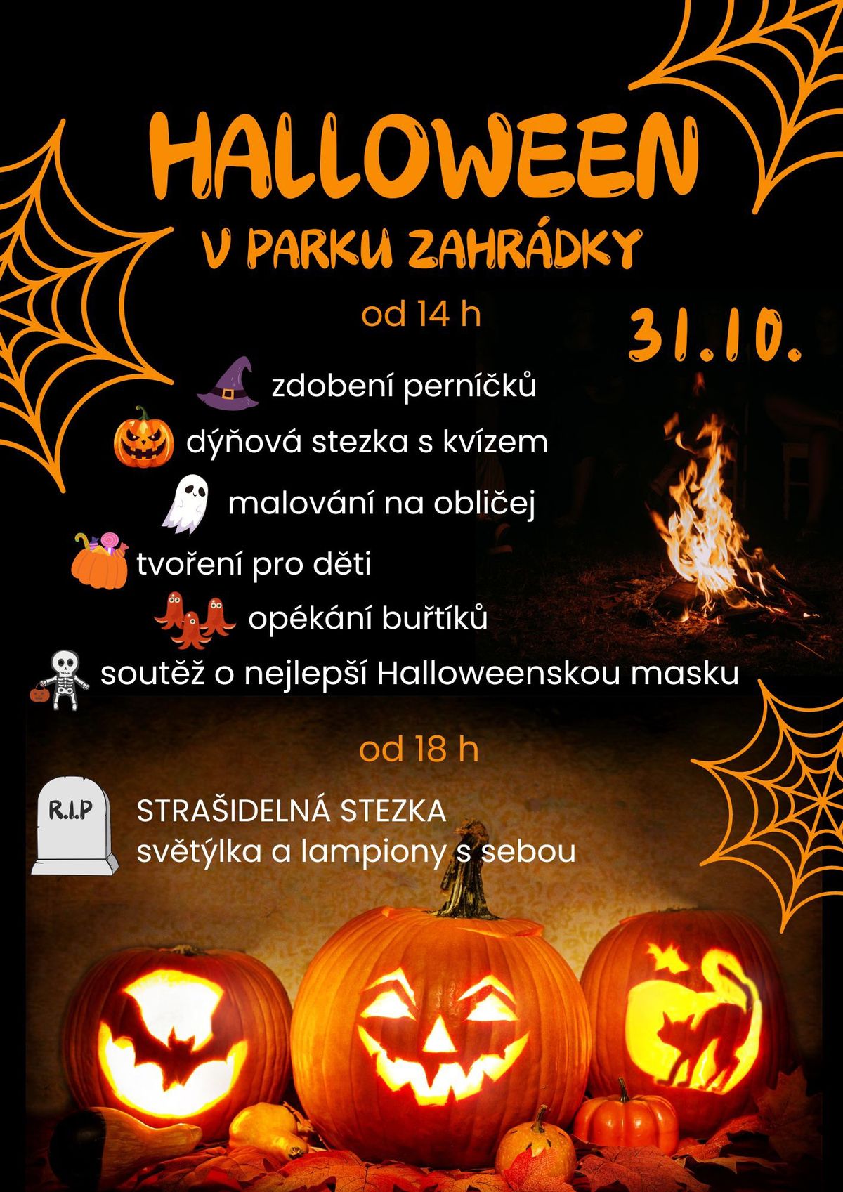 Halloween v parku Zahr\u00e1dky