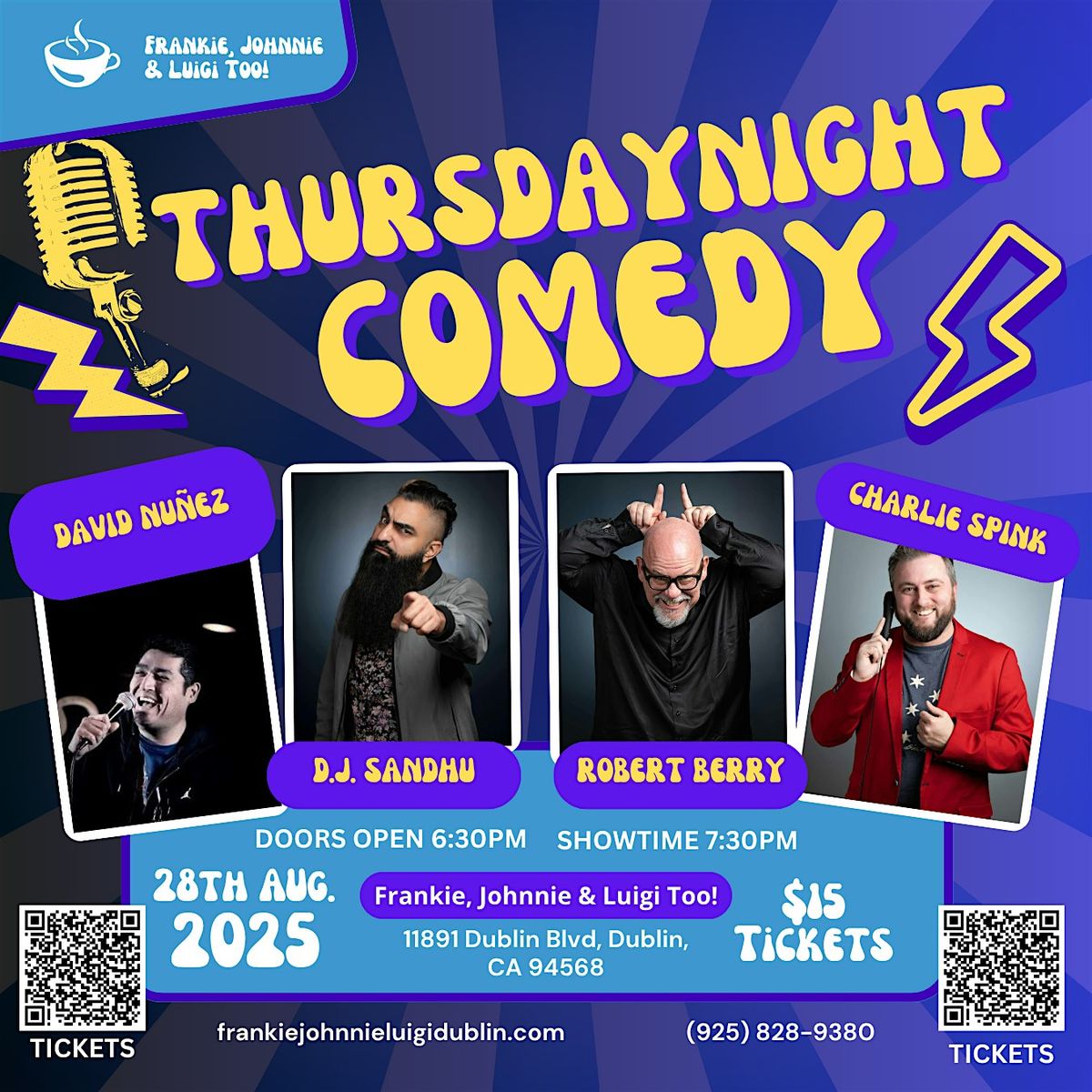 Comedy Night @ Frankie, Johnnie & Luigi Too!