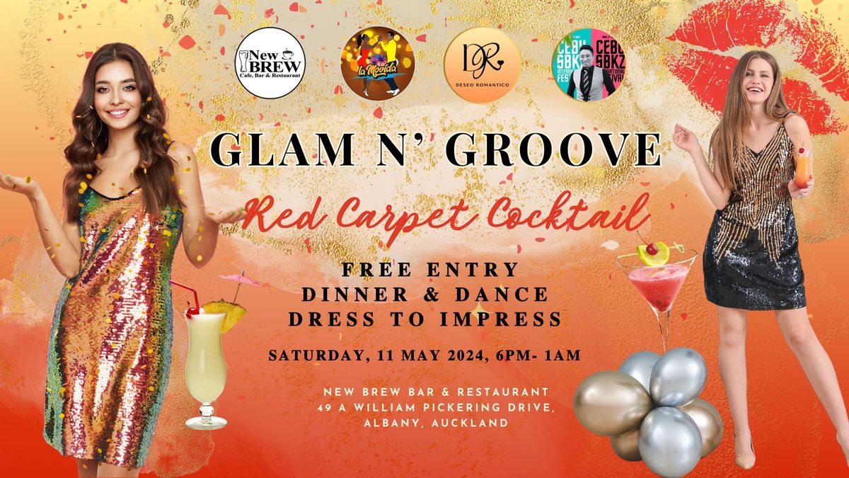 Glam N\u2019 Groove Red Carpet Cocktail \ud83c\udf78 Early Mother\u2019s Day Dinner & Dance Event 