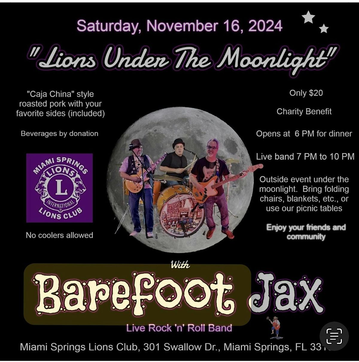 Lions Under the Moonlight Concert & Dinner