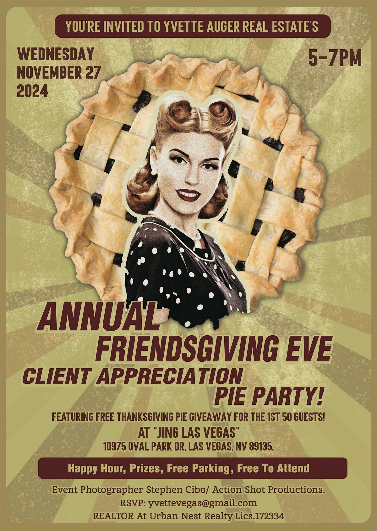 Yvette Auger Real Estate\u2019s "Annual Friendsgiving Eve ~ Pie Party!" 11\/27