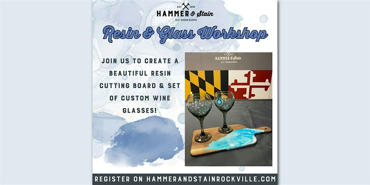 02.09.2025 (4pm)- Resin Cutting Board and Painted Wine Glass