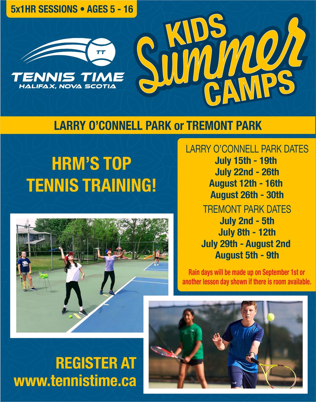 Summer Kids Camps at Larry O'Connell courts