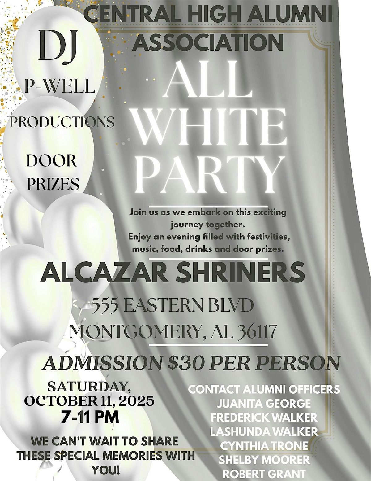 CENTRAL HIGH ALUMNI ALL WHITE PARTY