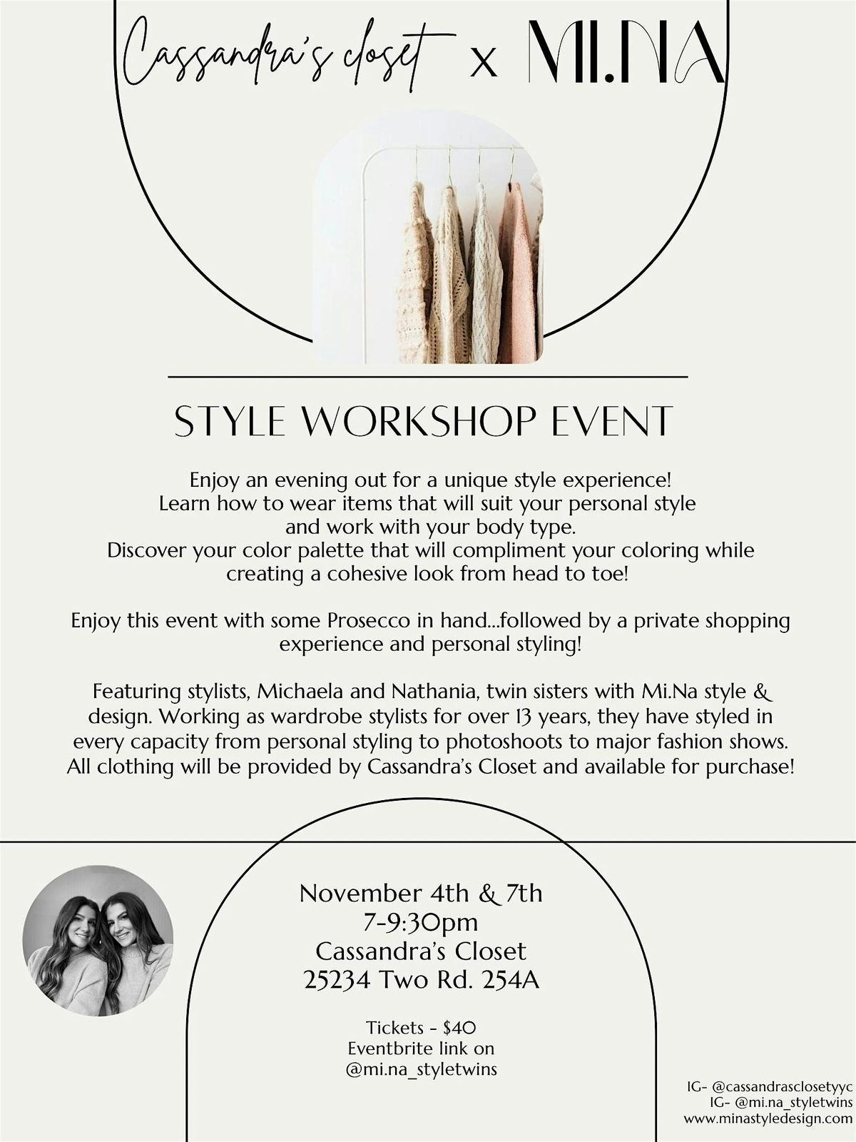 Cassandra\u2019s Closet X Mi.Na Style Workshop Event