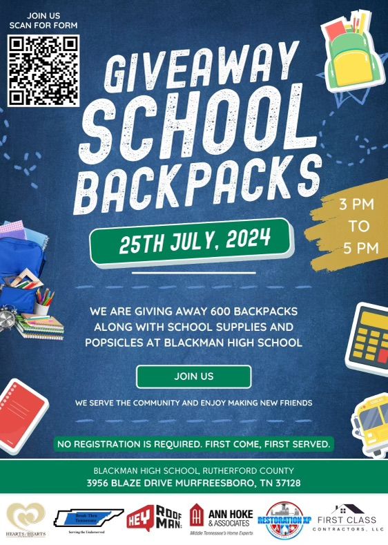 Rutherford County Backpack Giveaway