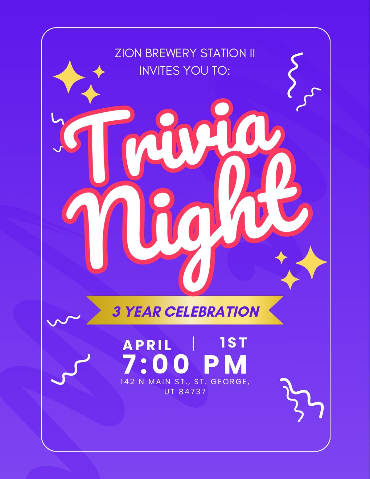 21+ Trivia Night | 3 Year Celebration