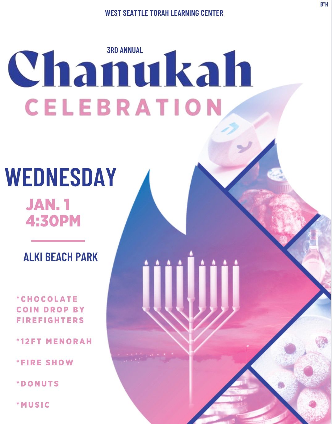 Menorah Lighting on Alki Beach