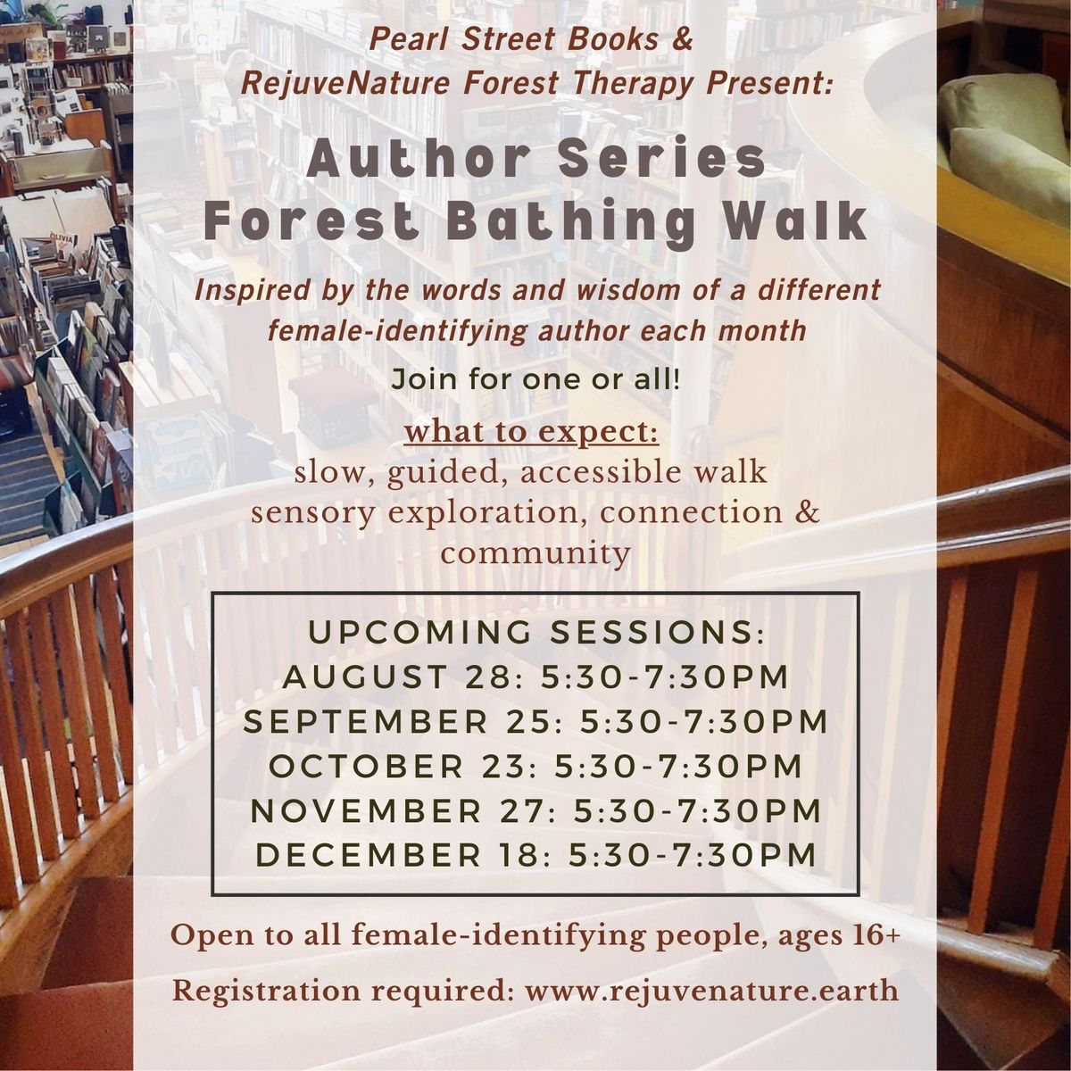 Pearl Street Books & RejuveNature present: Author Series Forest Bathing Walk