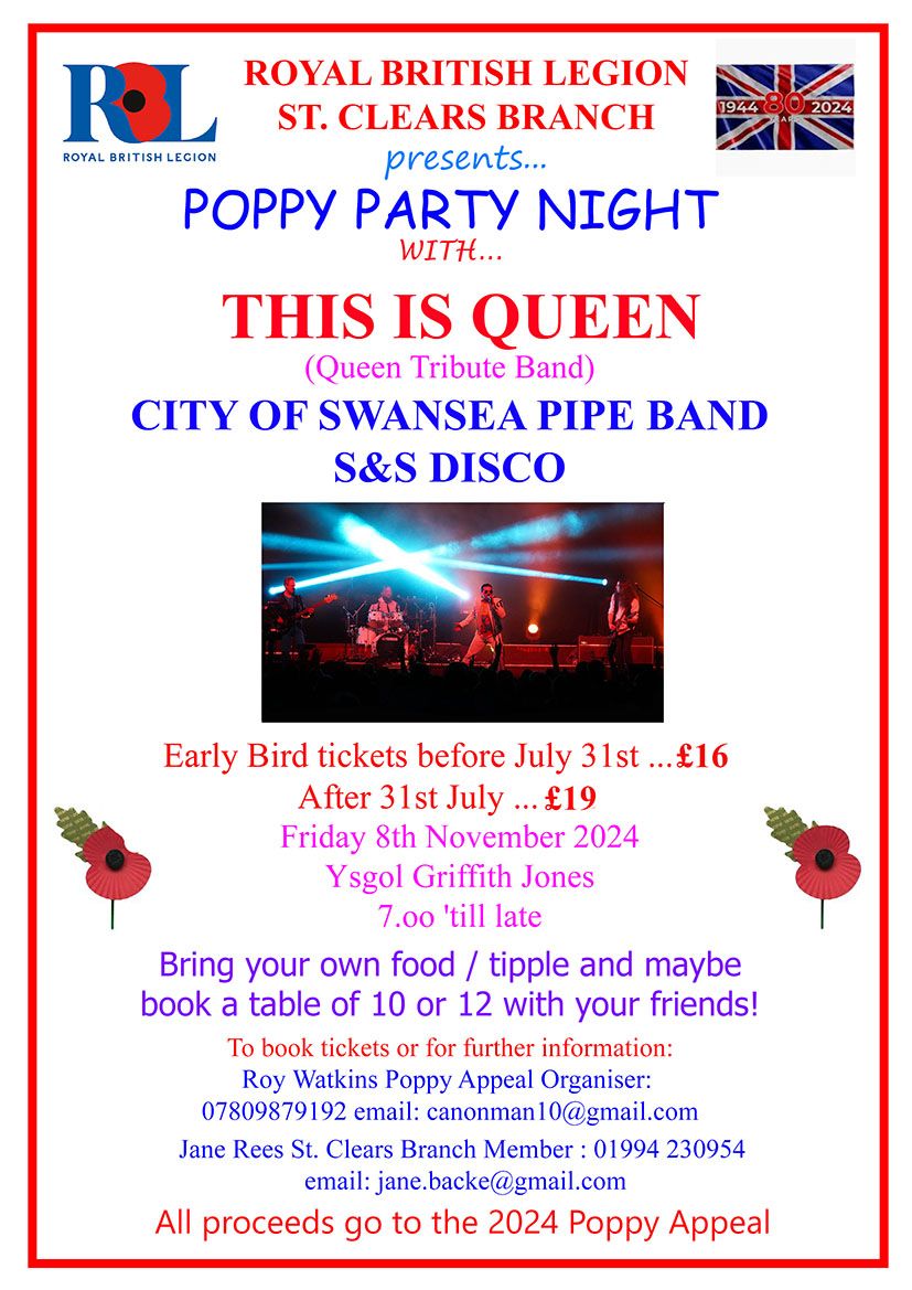 POPPY PARTY NIGHT...YSGOL GRIFFITH JONES,ST CLEARS