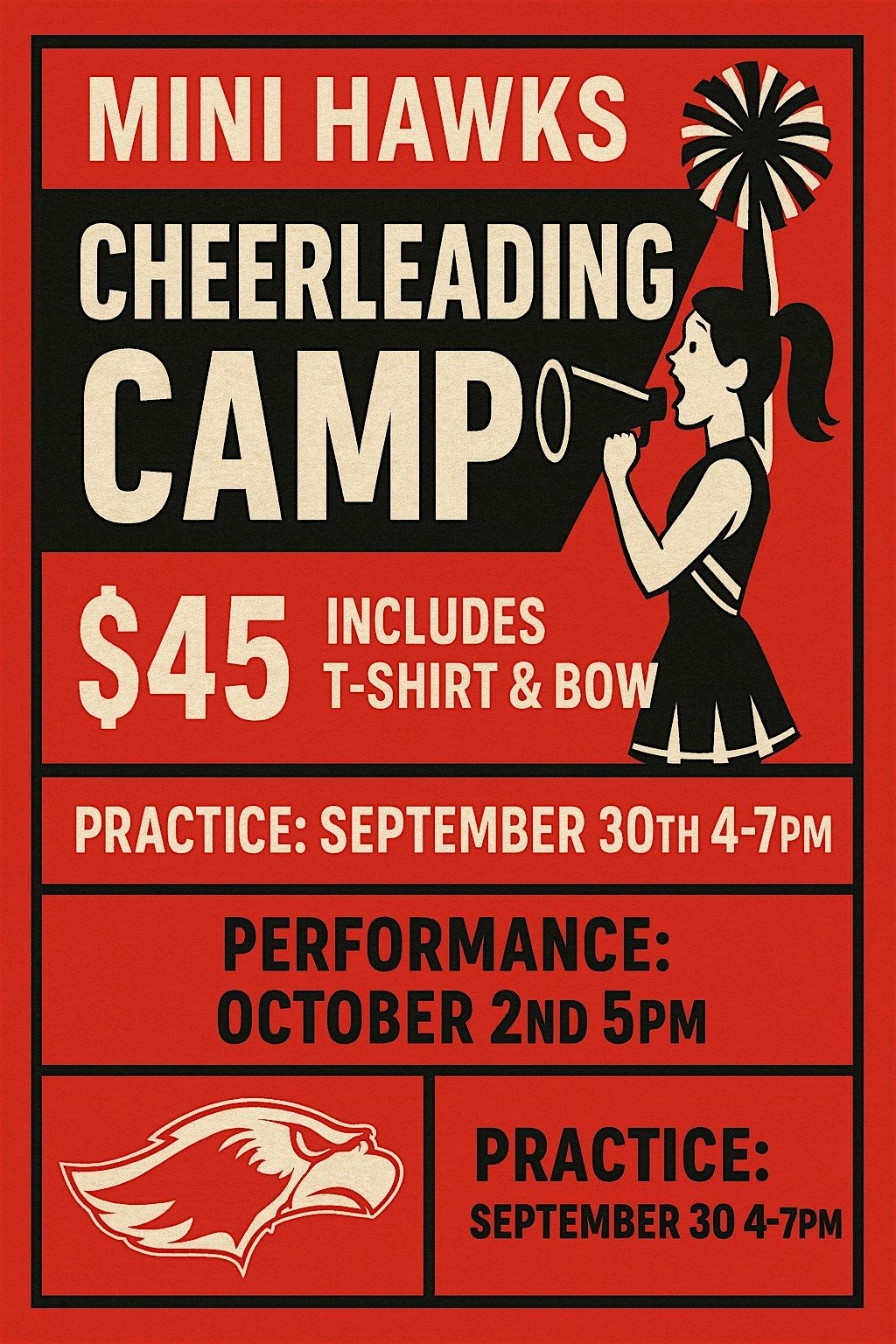Mini Hawks Cheerleading Camp