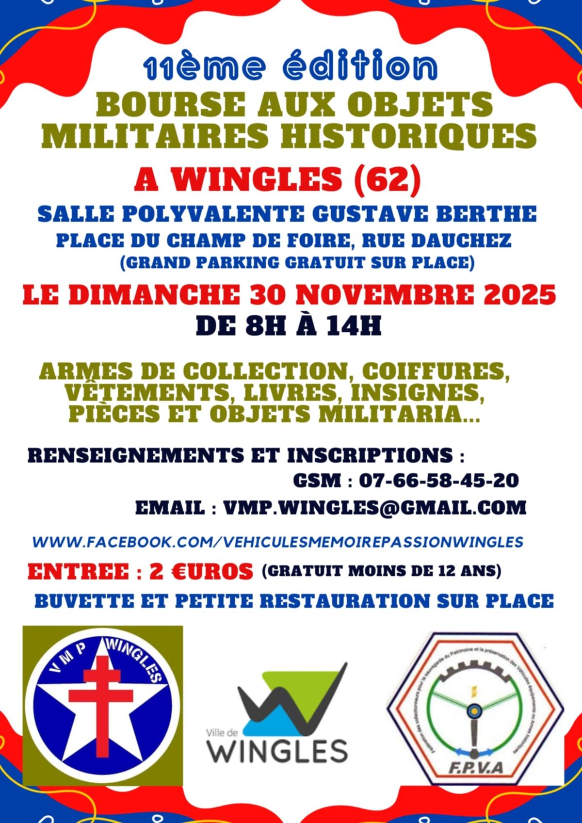 11 \u00e8me bourse aux objets militaires historiques