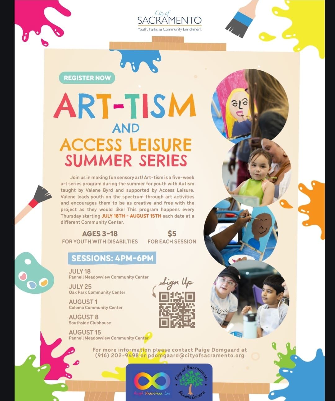 ART-TISM Summer Arts Series ( Every Thursday July 18th-August 15th, 4pm-6pm)