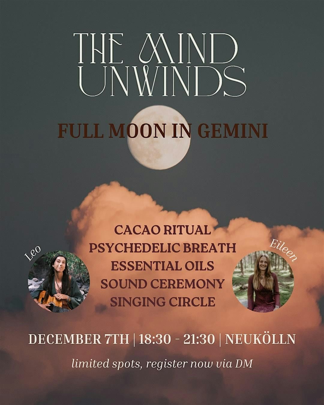 THE MIND UNWINDS-FULL MOON CEREMONY WITH CACAO, BREATHWORK, SOUND & SINGING