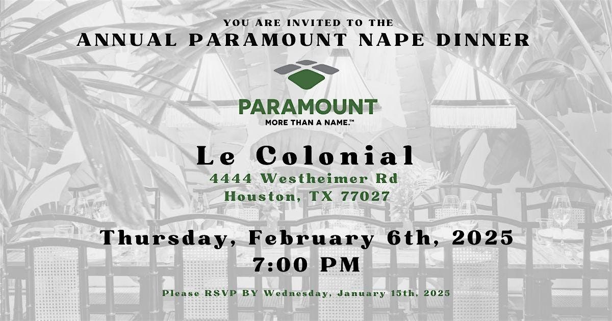 Annual Paramount NAPE Dinner