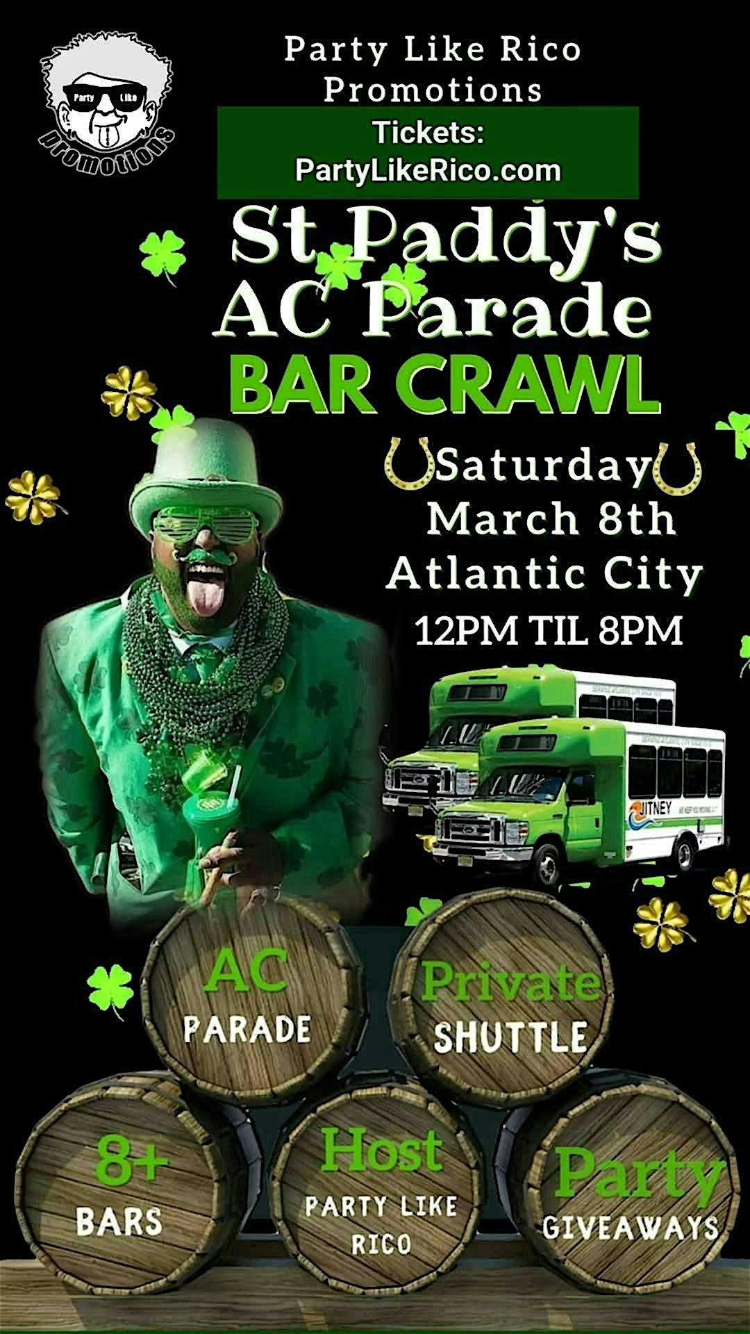 St Paddy's Parade Bar Crawl - Atlantic City