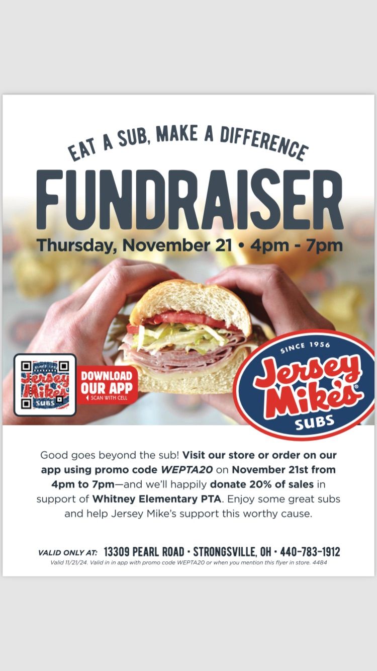 Jersey Mike\u2019s Dine to Donate for Whitney PTA