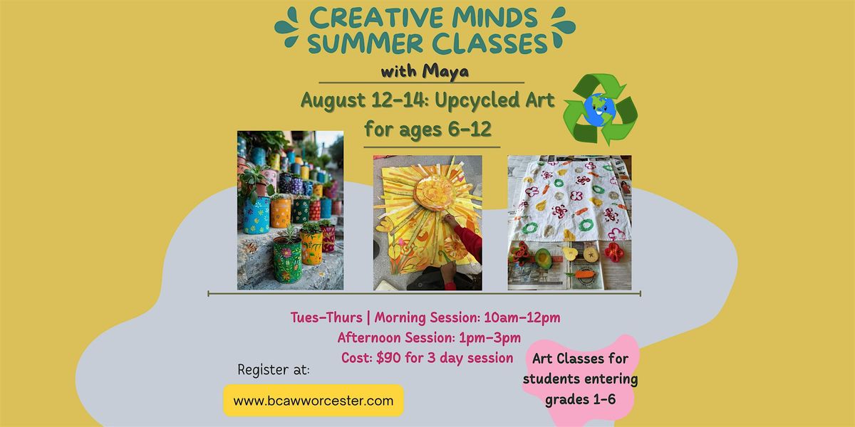 Upcycled art program for kids ages 6-12