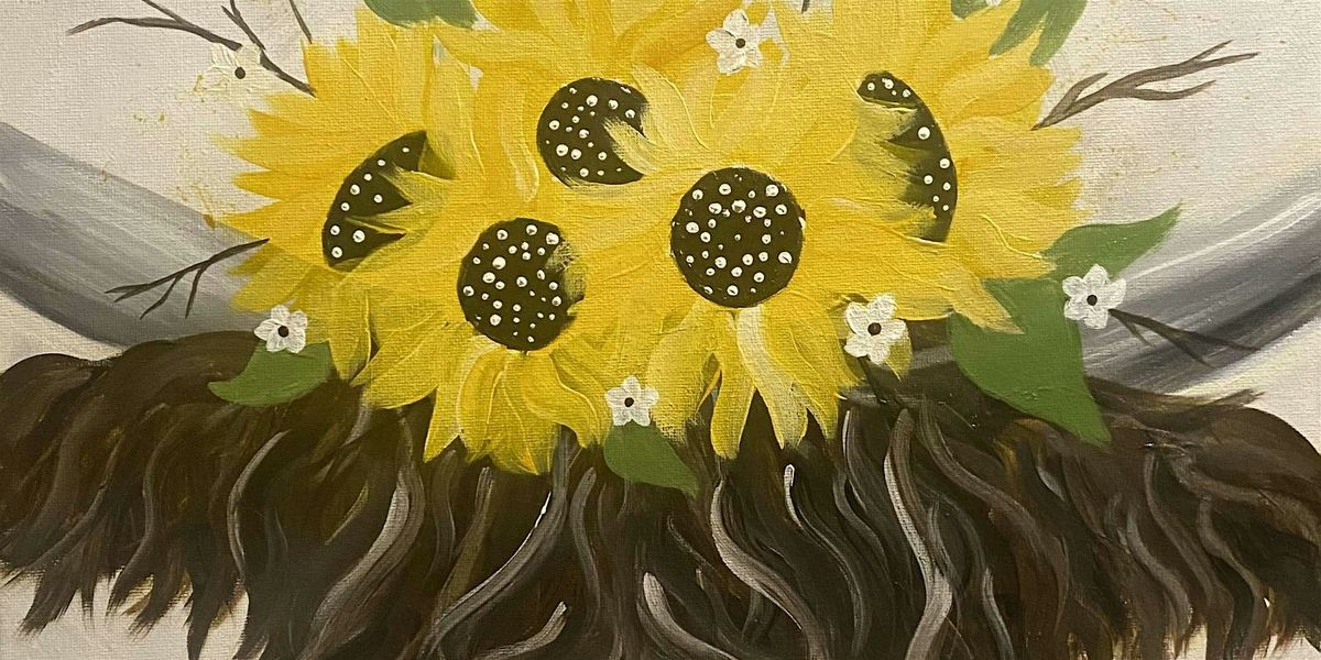 Sunflower Cow - Paint and Sip by Classpop!\u2122