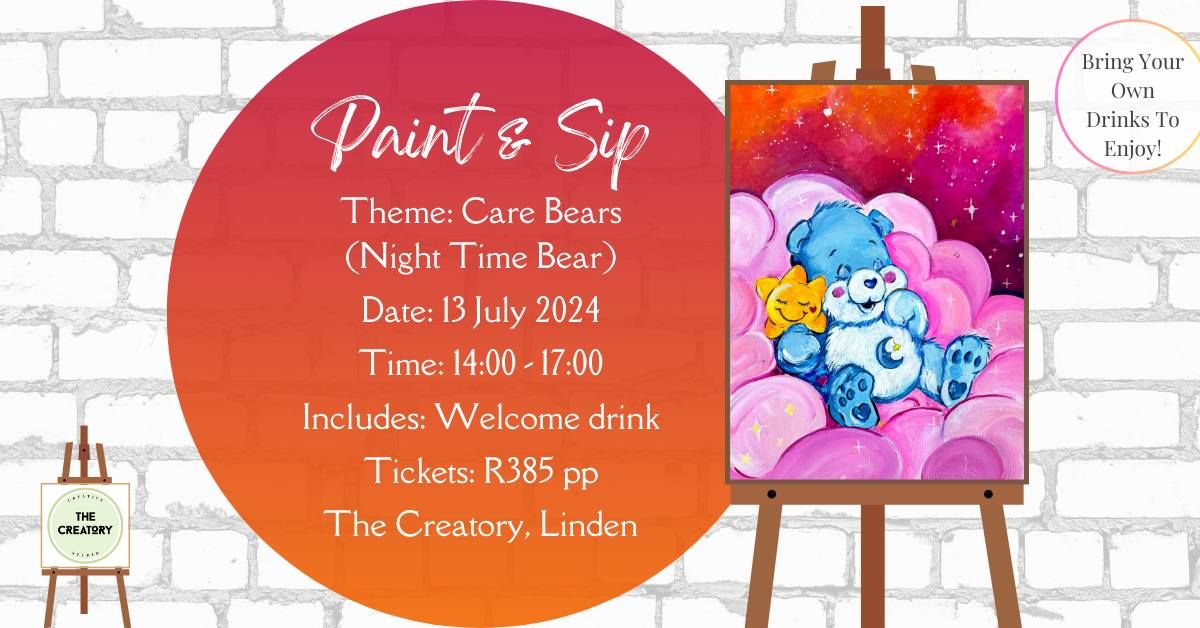 Paint & Sip: Care Bears (Night Time Bear)