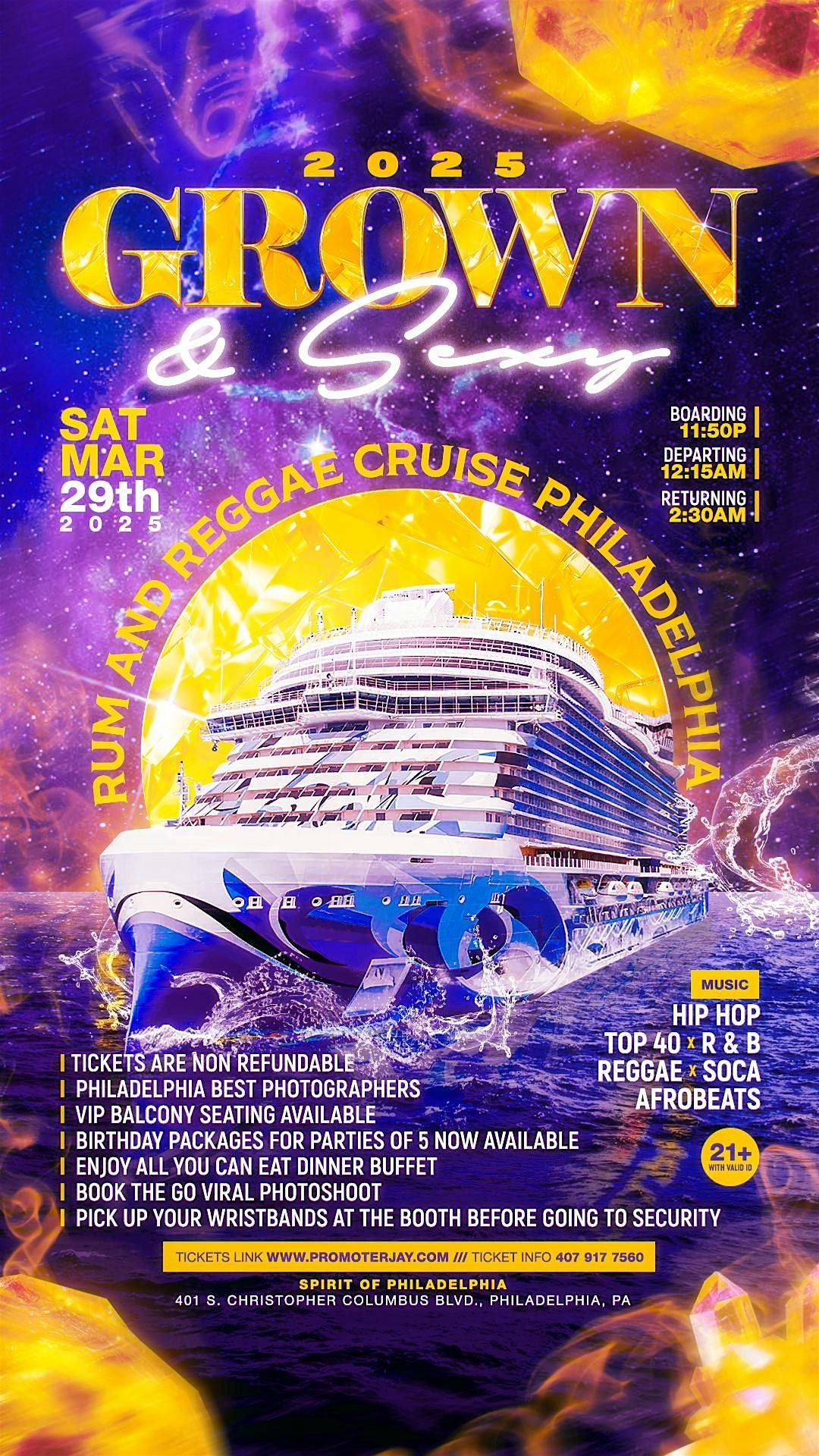 2025 Grown and Sexy Rum and Reggae Cruise Philadelphia Spring Edition