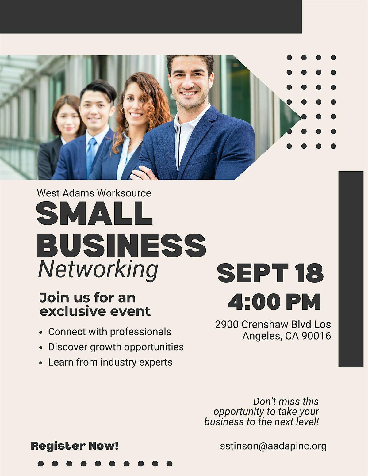 West Adams Worksource Small Business Networking Event