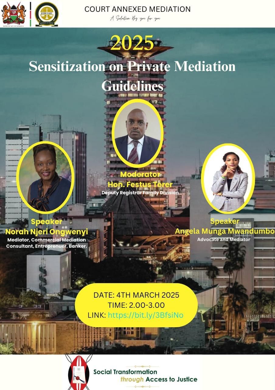 Private Mediation Guidelines Sensitization Session