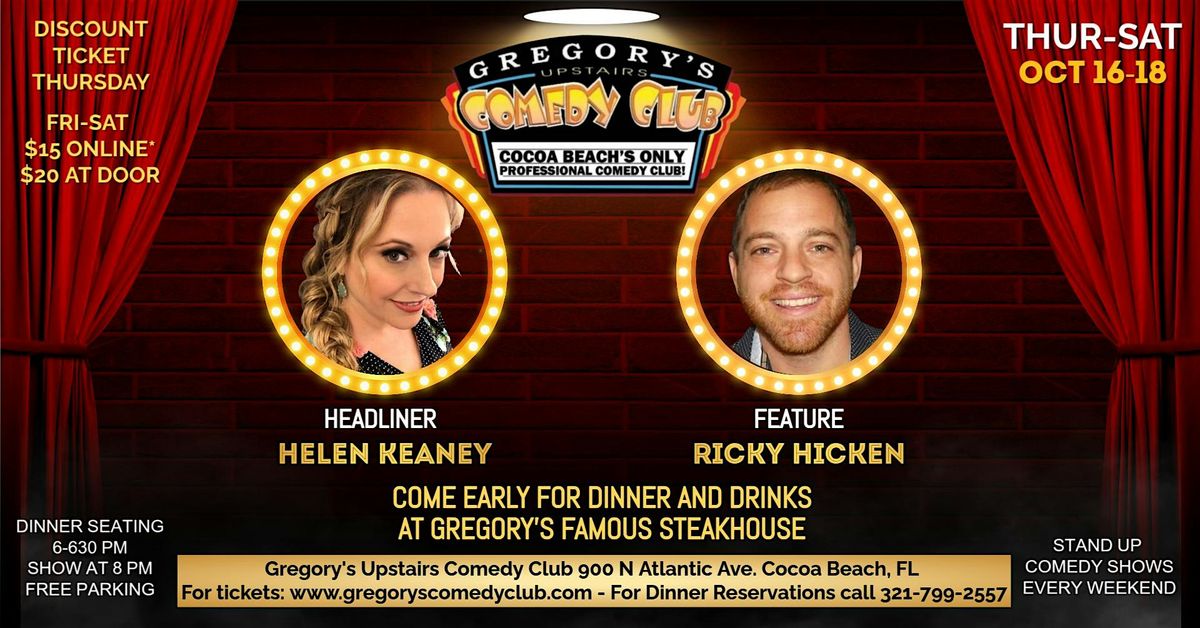 Oct 16-Oct 18  Gregory's Comedy Club