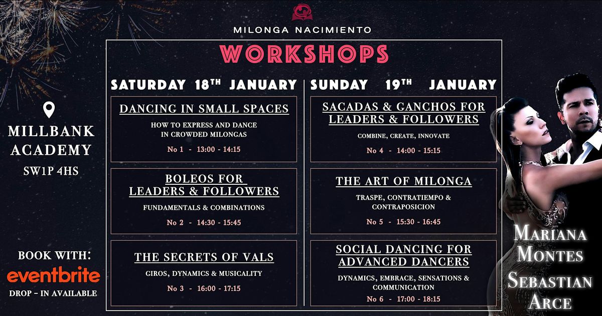 Milonga Macimiento - New Year Workshops - Sebastian Arce & Mariana Montes