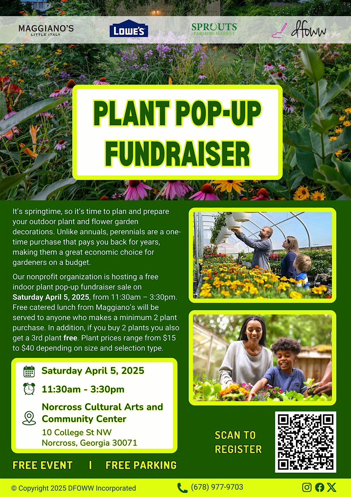 Plant Pop-up Fundraiser - Free catered Lunch From Maggiano\u2019s Little Italy