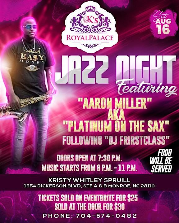 Jazz Night at K\u2019s Royal Palace Event Venue