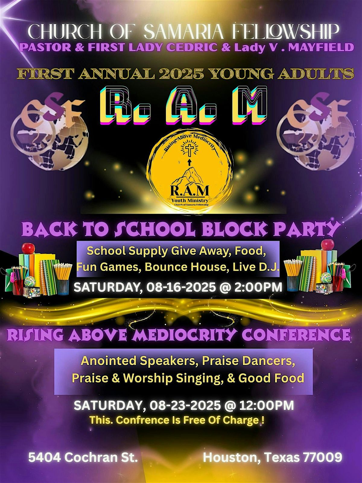 R. A. M Back To School Block Party & Young Adult Conference