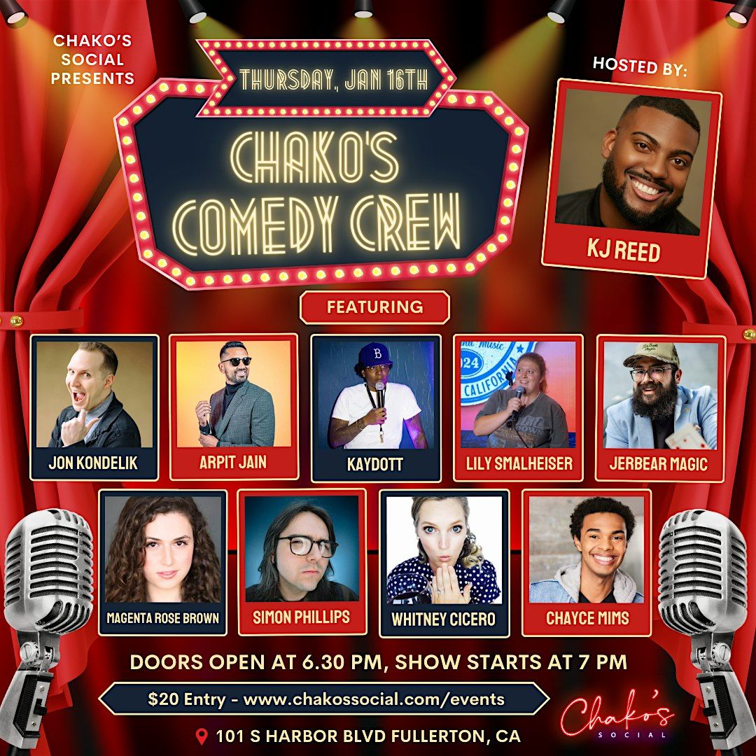 Chako's Comedy Crew \u2013 Live Stand-Up Comedy Night - Downtown Fullerton