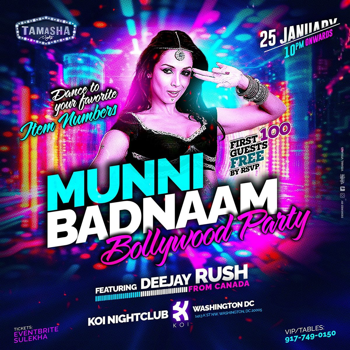 D.C. TAMASHA NIGHTS | JAN 25 | BOLLYWOOD | MUNNI EDITION | @KOI NIGHTCLUB