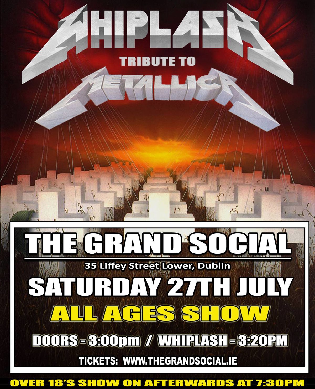Whiplash - Metallica Tribute, * ALL AGES SHOW * Dublin @ The Grand Social