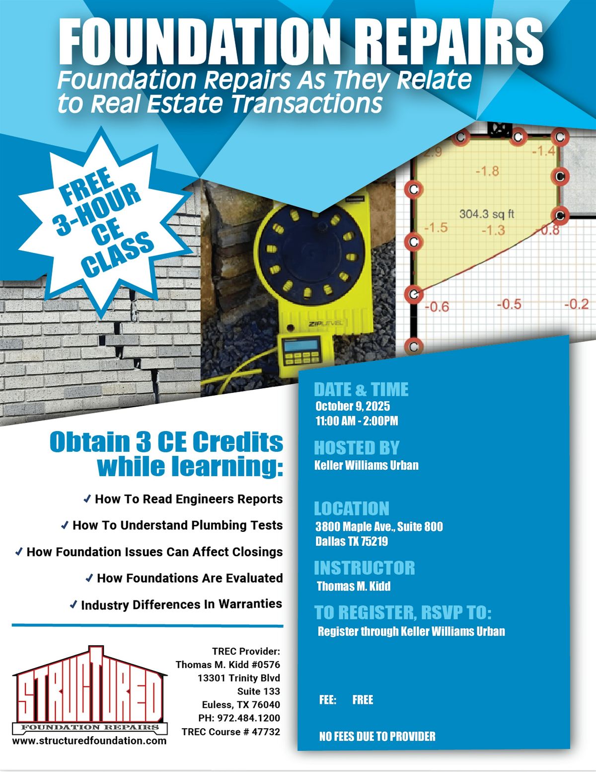 Free 3-Hour TREC CE Course: Foundation Repairs & Real Estate