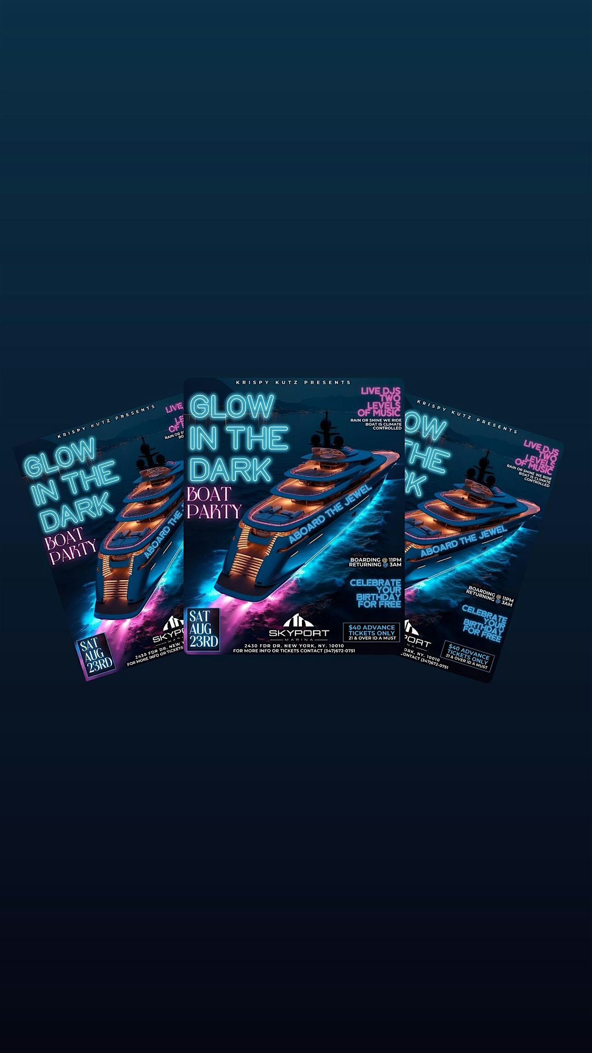 NEON GLOW IN THE DARK BOAT PARTY