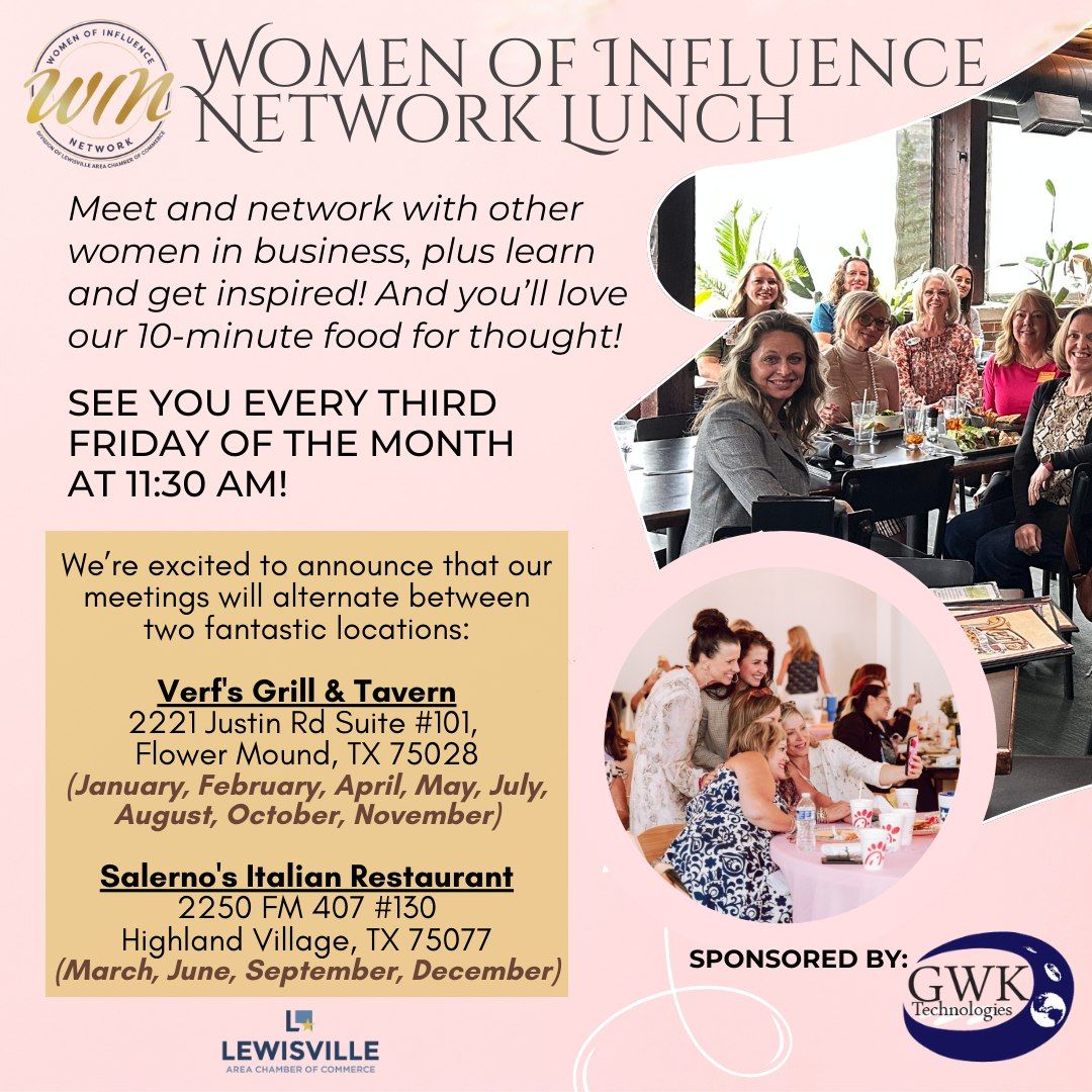 March - Women of Influence Network (WIN) Monthly Networking Lunch