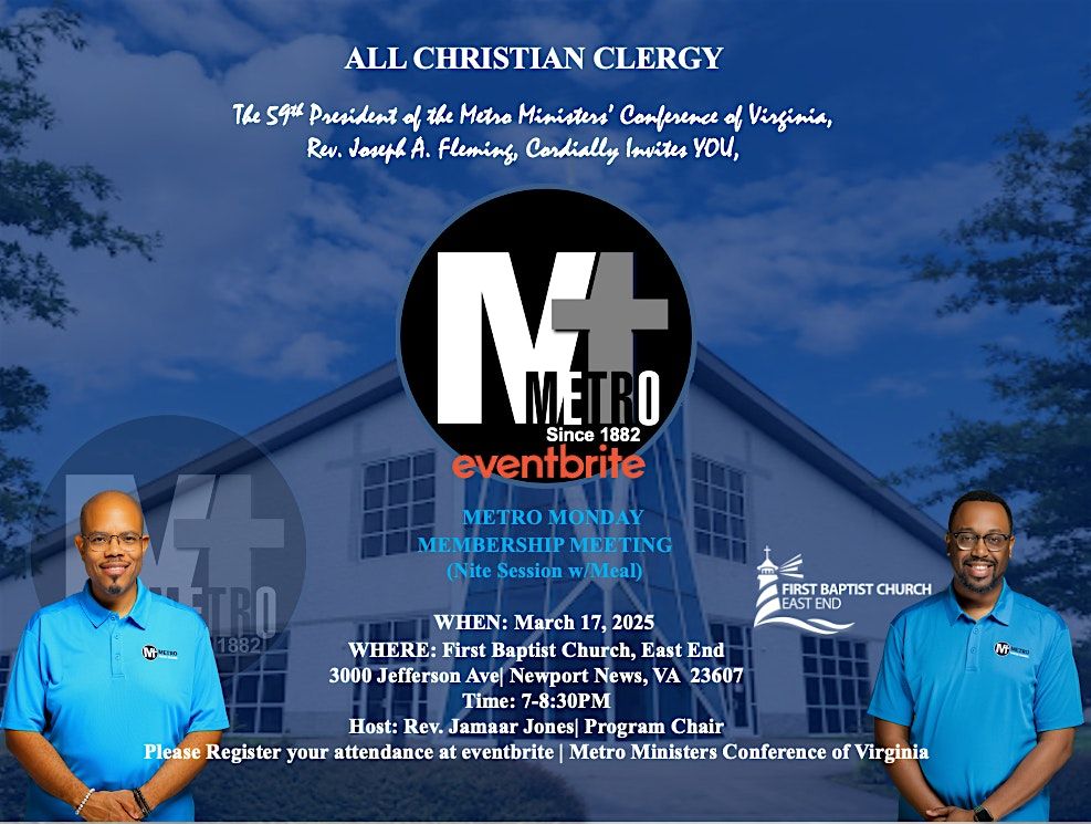 Metro Membership Meeting-Nite Session + Fellowship Meal