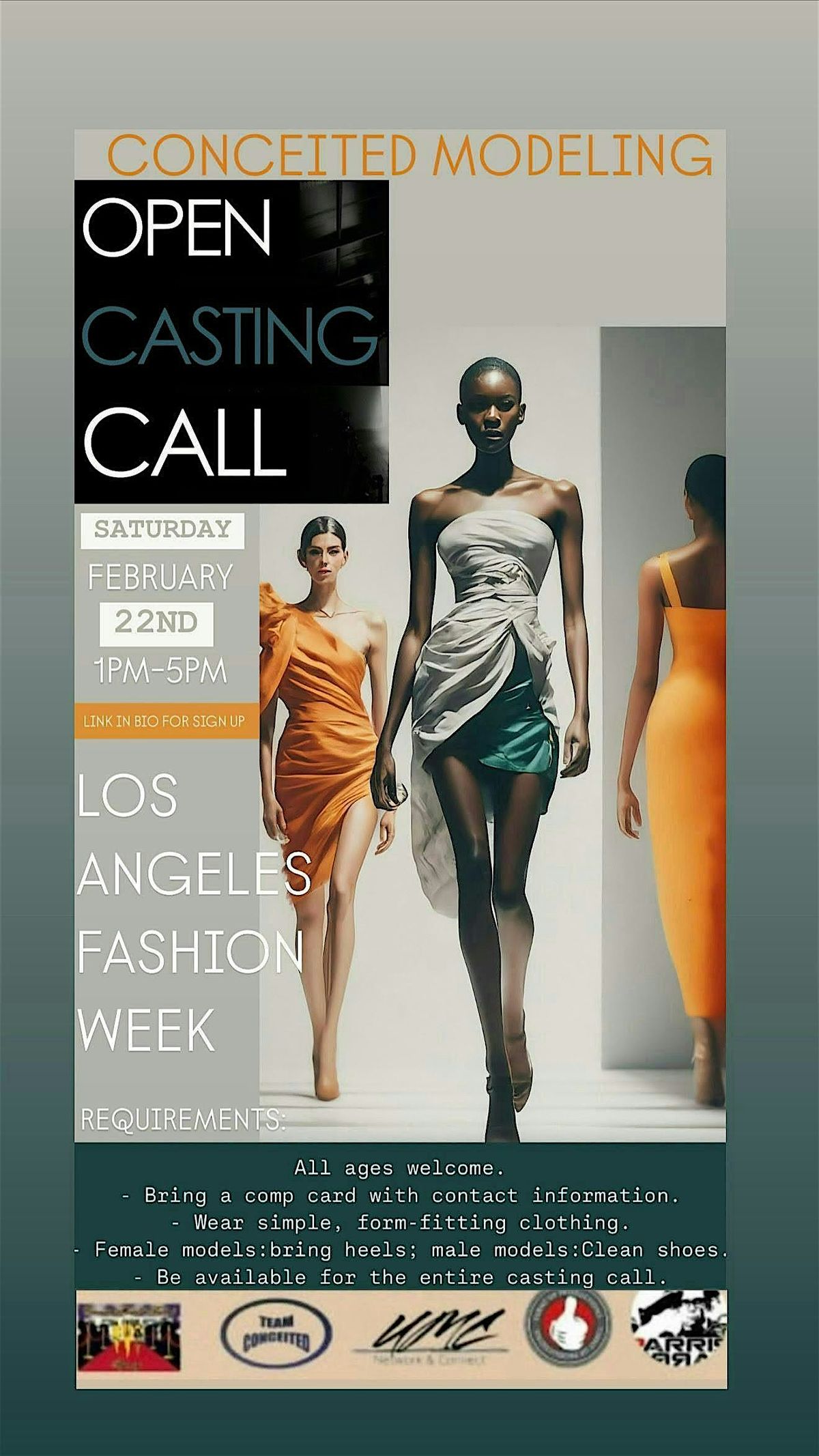 CONCEITED MODELING & US MODEL CONNECT LA FASHION WEEK DESIGNER CASTING CALL