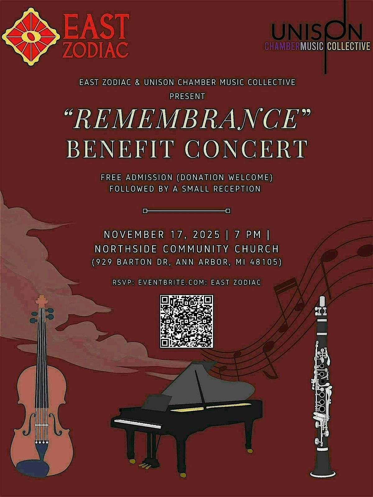 East Zodiac & Unison Chamber Music Collective Benefit Concert \u201cRemembrance"