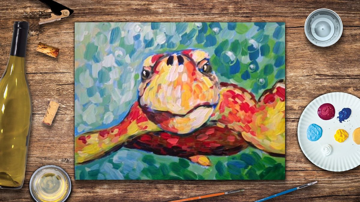 Curious Loggerhead Sea Turtle - Paint and Sip 