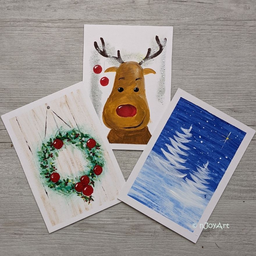 PAINT & PROSECCO @ Waterside, Draycote Water, Rugby - Christmas Card Painting