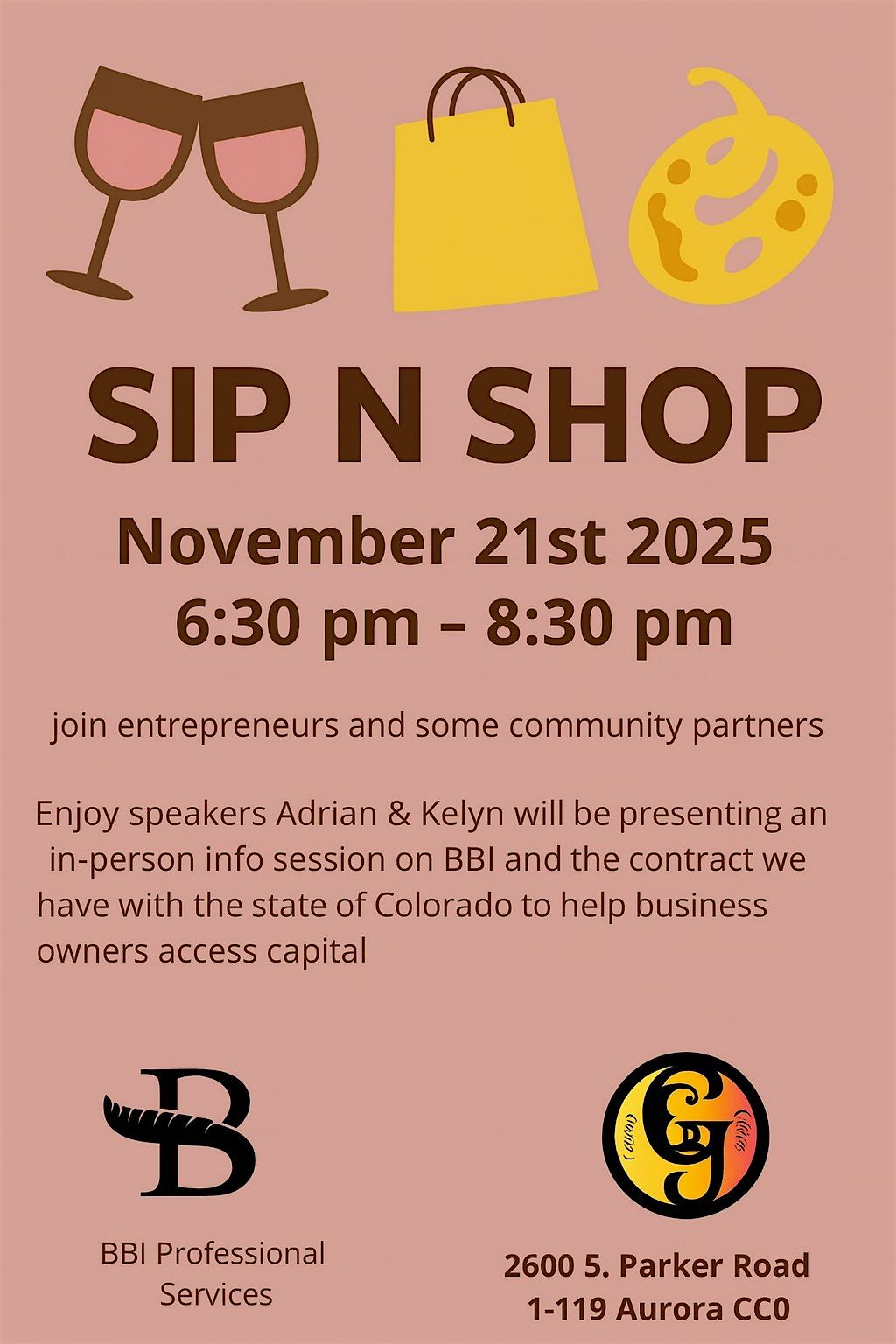 BBI Professional Services Learn About Us Sip-N-Shop Event