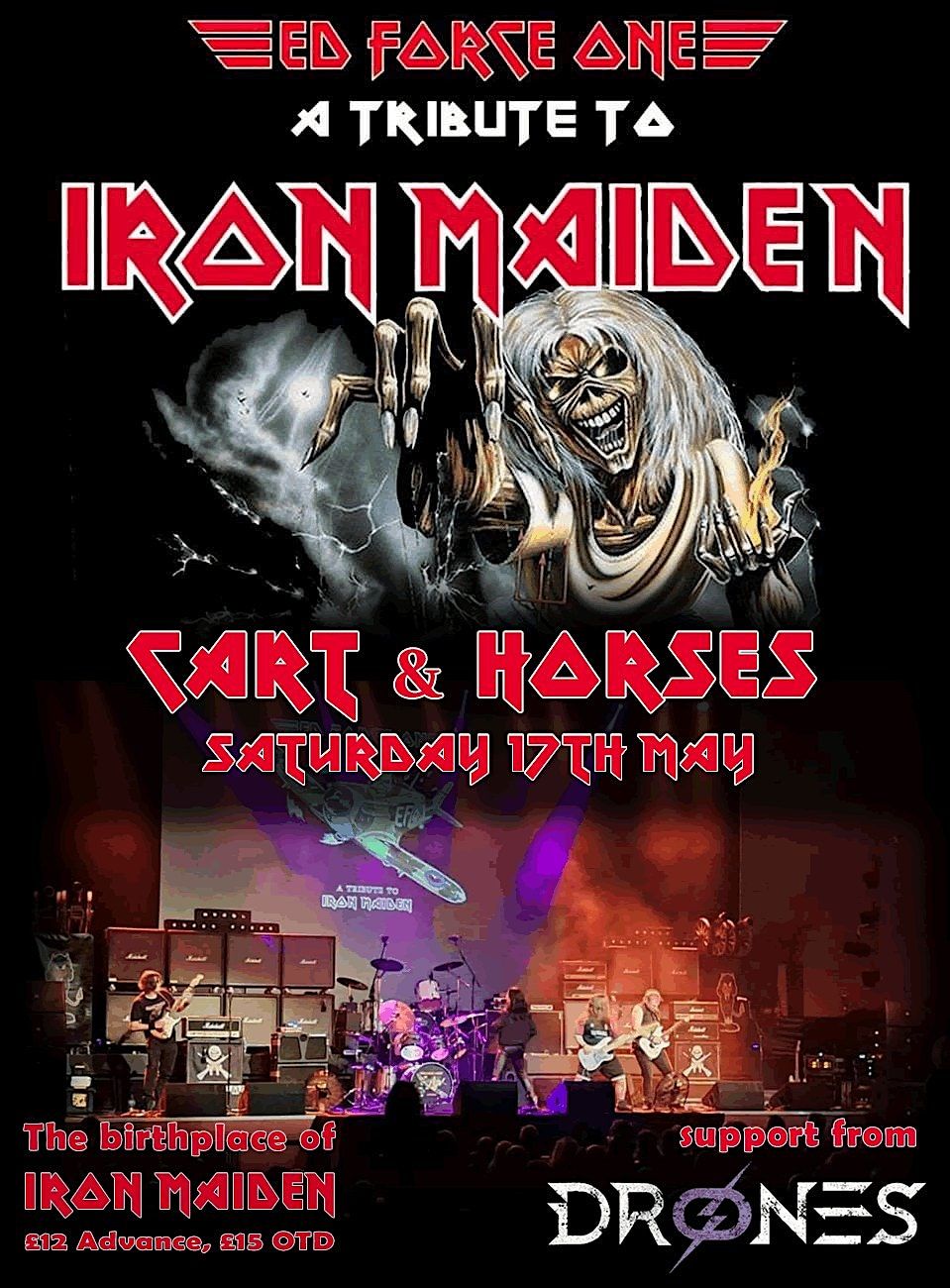 Ed Force One, top tribute to Iron Maiden live at the Cart and Horses London