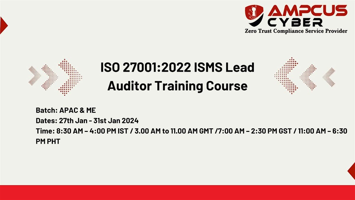 ISO 27001:2022 ISMS Lead Auditor Training Course