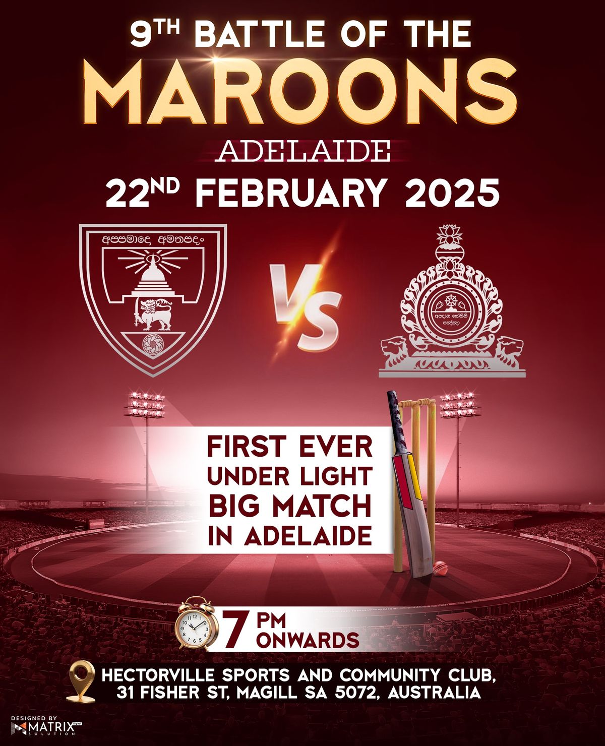 The 9th Battle of the Maroons - Adelaide