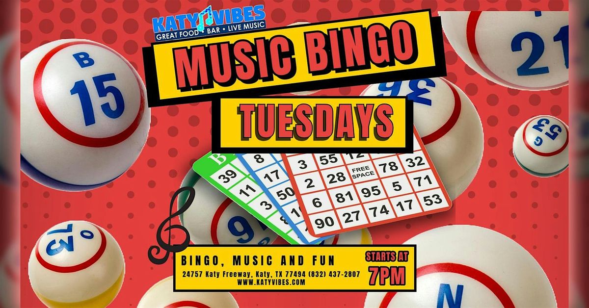 Music Bingo Tuesdays at Katy Vibes!