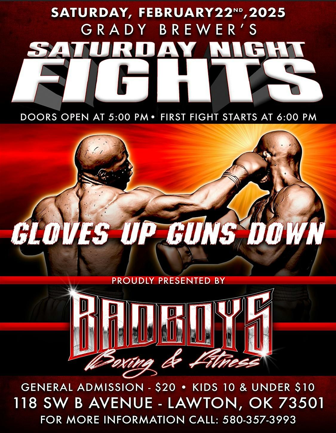 Grady Brewer\u2018s first annual guns down gloves up Boxing event