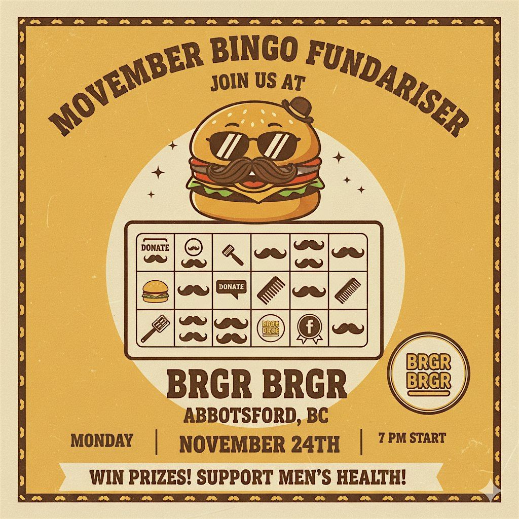 BRGR BRGR MOUSTACHE BINGO